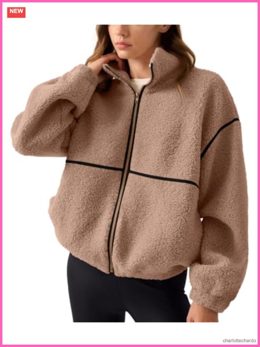 Womens Sherpa Fleece Jacket Zip Up Sweatshirt Winter Warm